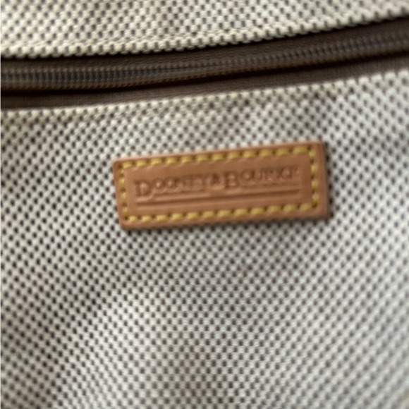 Vintage Dooney & Bourke Small Domed Pocket Satchel Gray Canvas Florentine - Picture 12 of 12